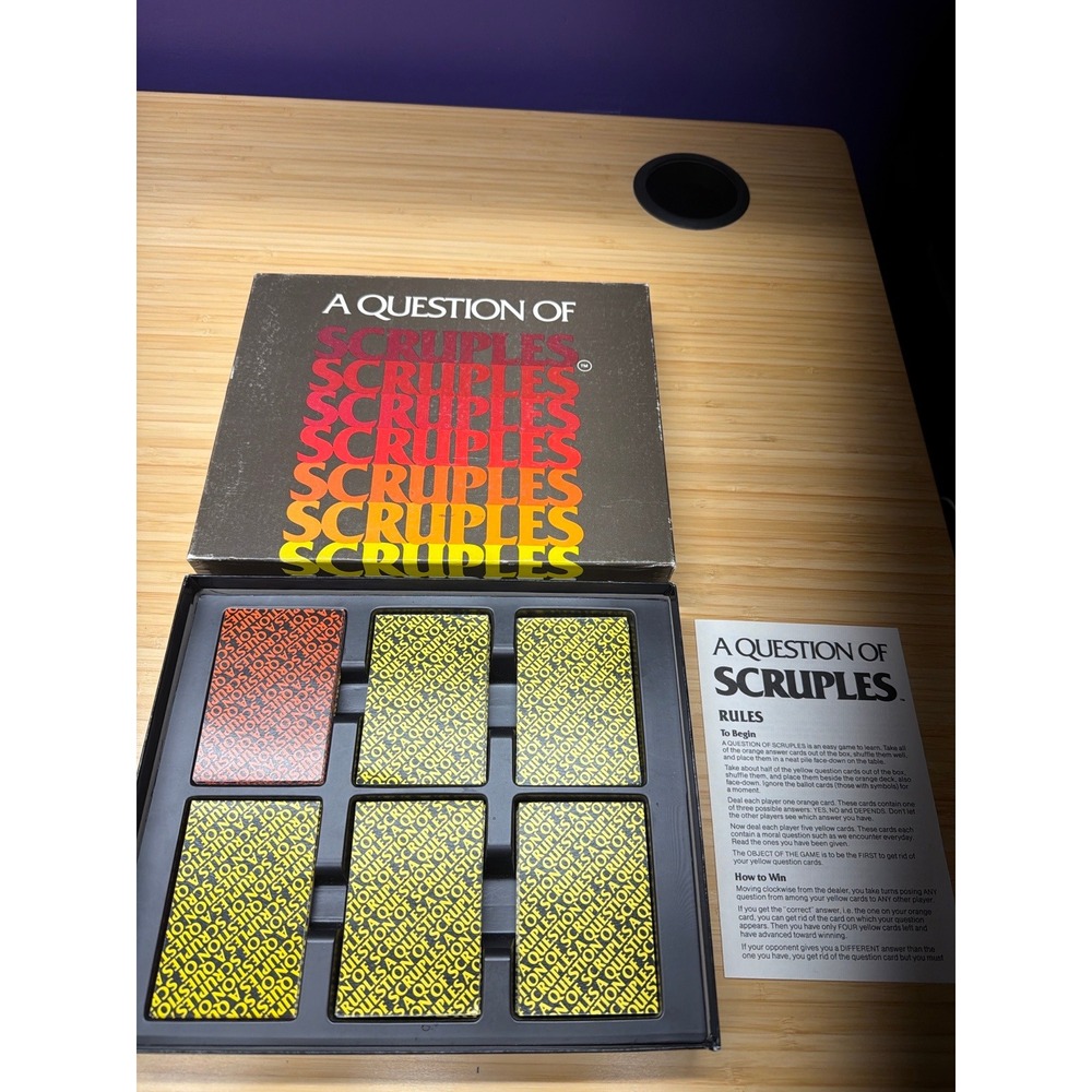 A Question of Scruples Complete Vintage 1984 Board Game Moral Dilemmas - Picture 2 of 7